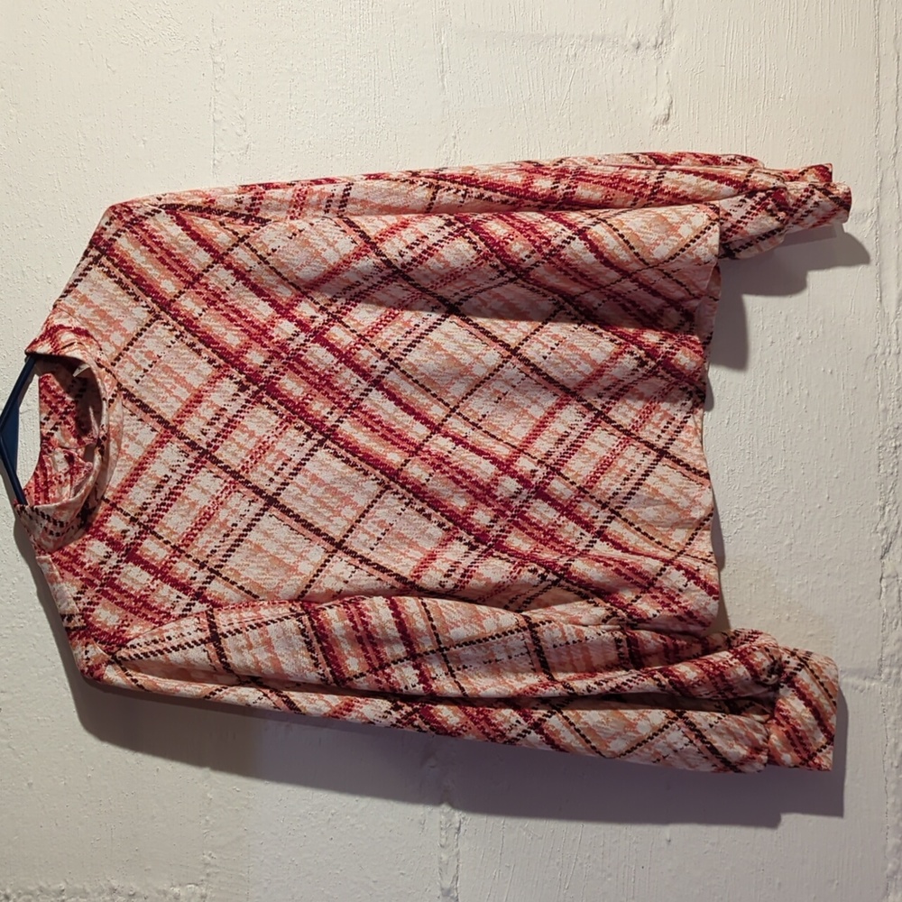 Lantern Sleeve, brown/salmon/rust/off white Shirt